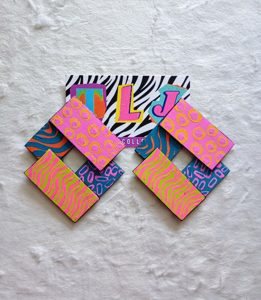 Mixed Prints Origami Earrings