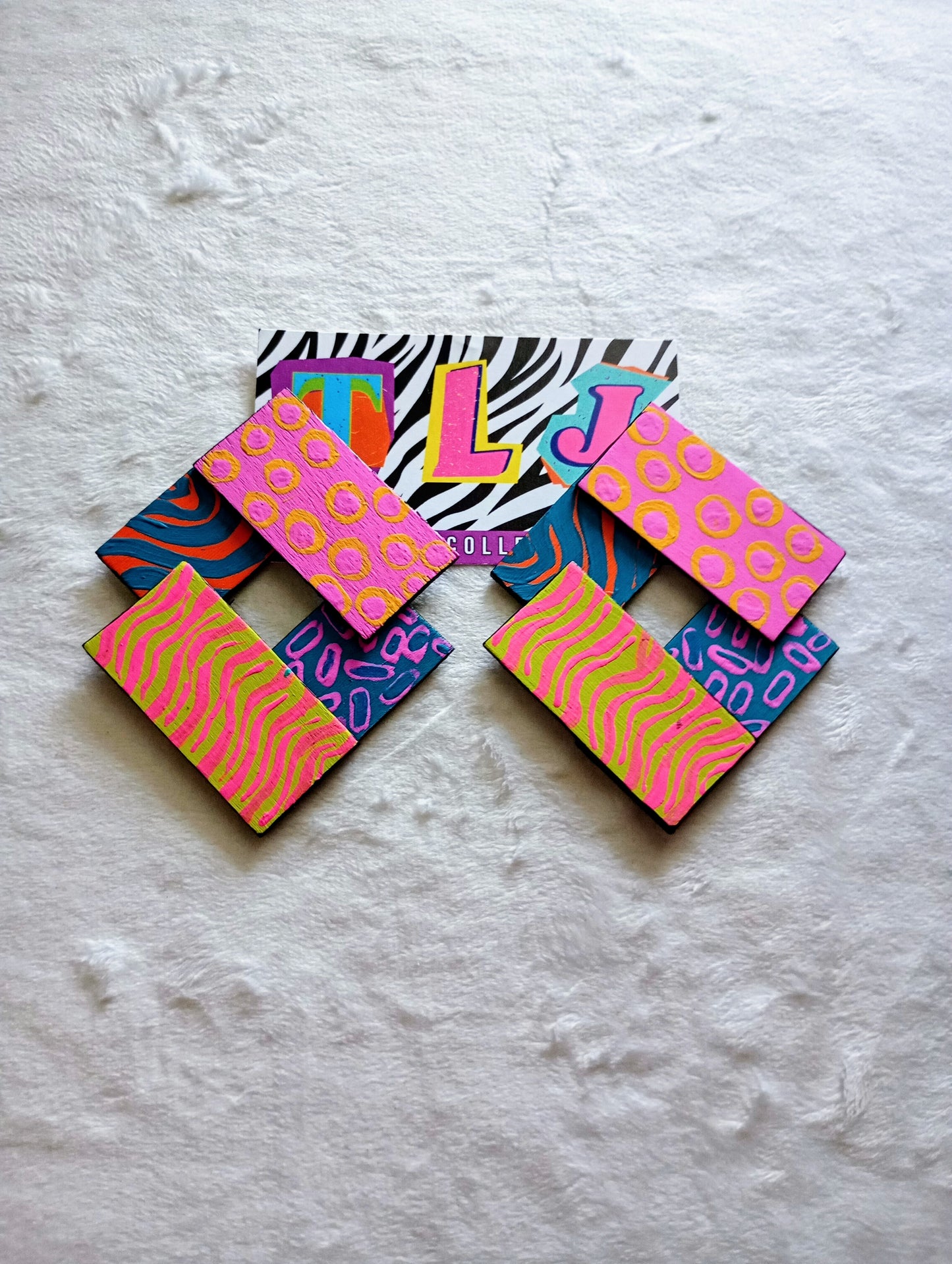 Mixed Prints Origami Earrings