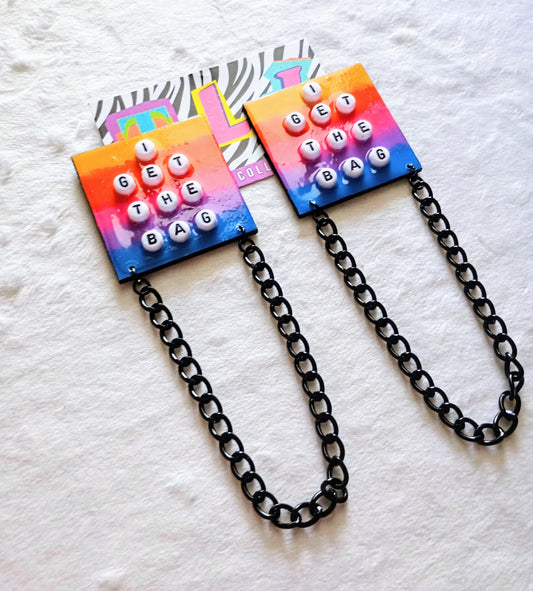"I Get The Bag" Stud Earrings
