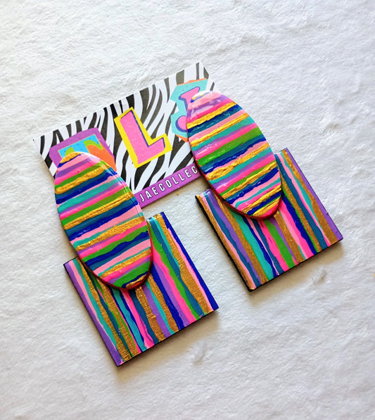 Abstract Stripes Stud Earrings