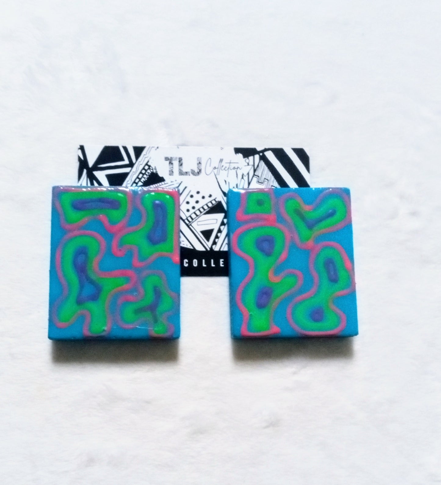 Organix Aqua Earrings| 2.25 Inches