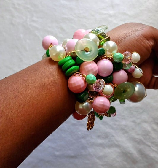 AKA Inspired Set of 4 | Size 7.75 inch Stretchy Bracelets