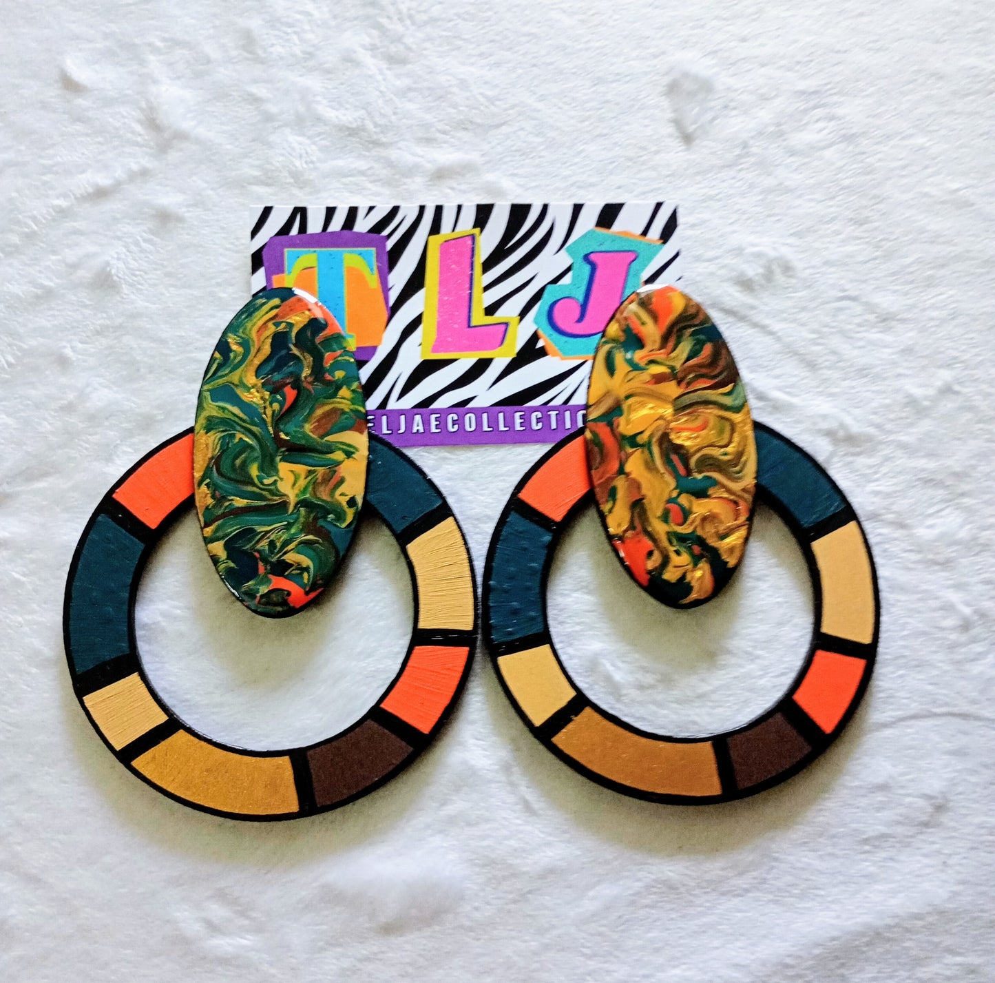 On A Safari Door Knockaz Earrings - Matte & Gloss  Finish