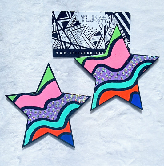 Candy Stars Earrings| 4 Inches