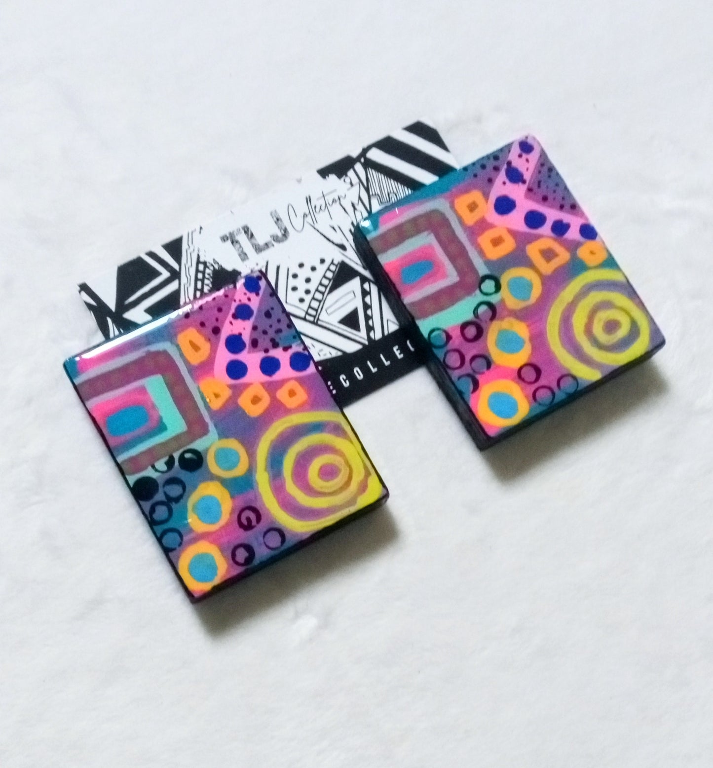 Carnival Abstract Earrings| 2.25 Inches