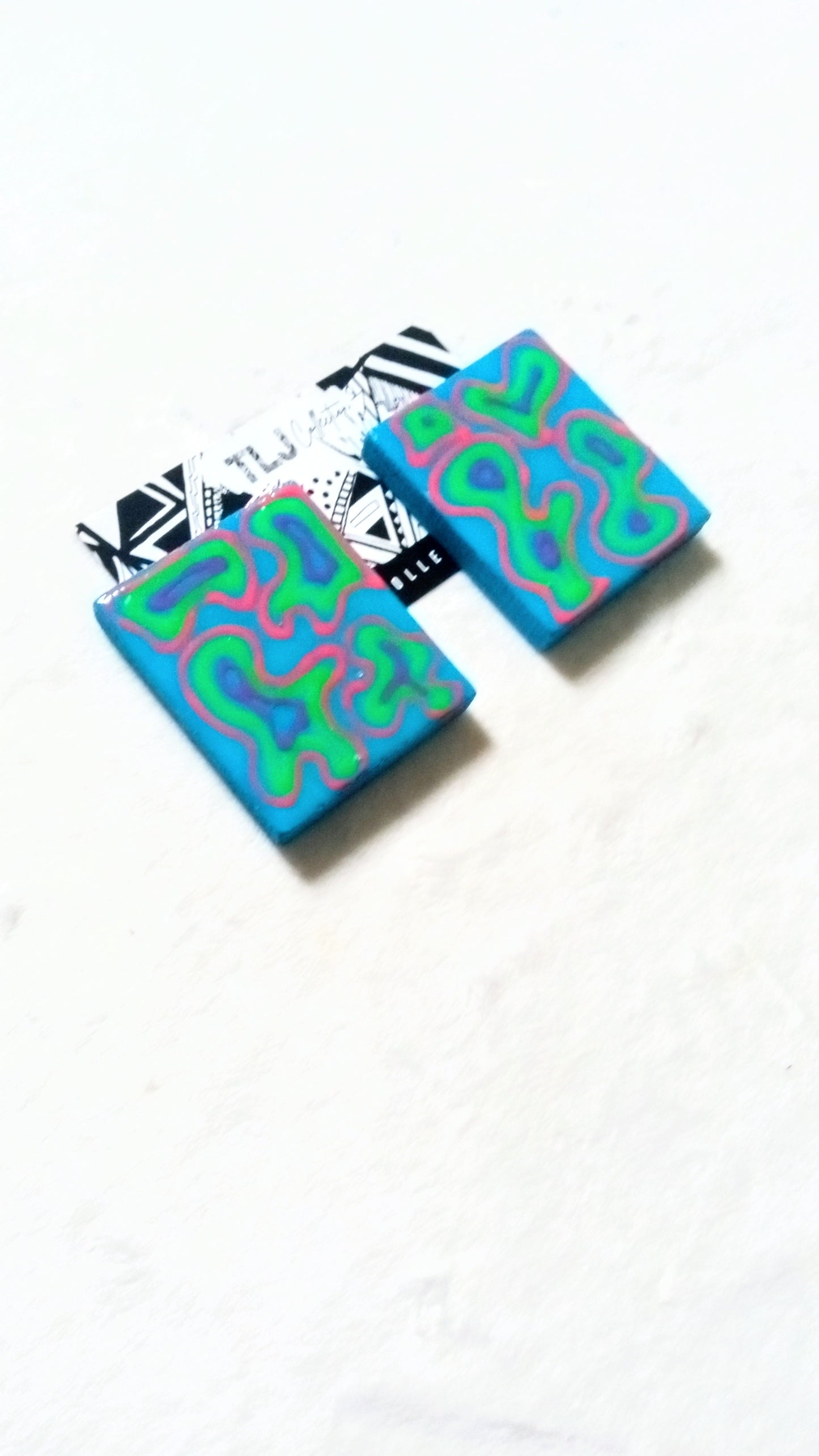 Organix Aqua Earrings| 2.25 Inches