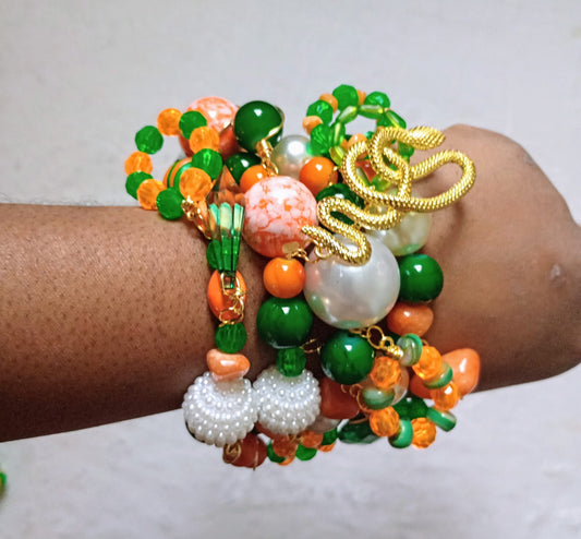 FAMU Inspired Set of 4 | Size 7.75 inch Stretchy Bracelets