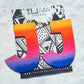 Rainbow Ombre "J" Initial Earrings