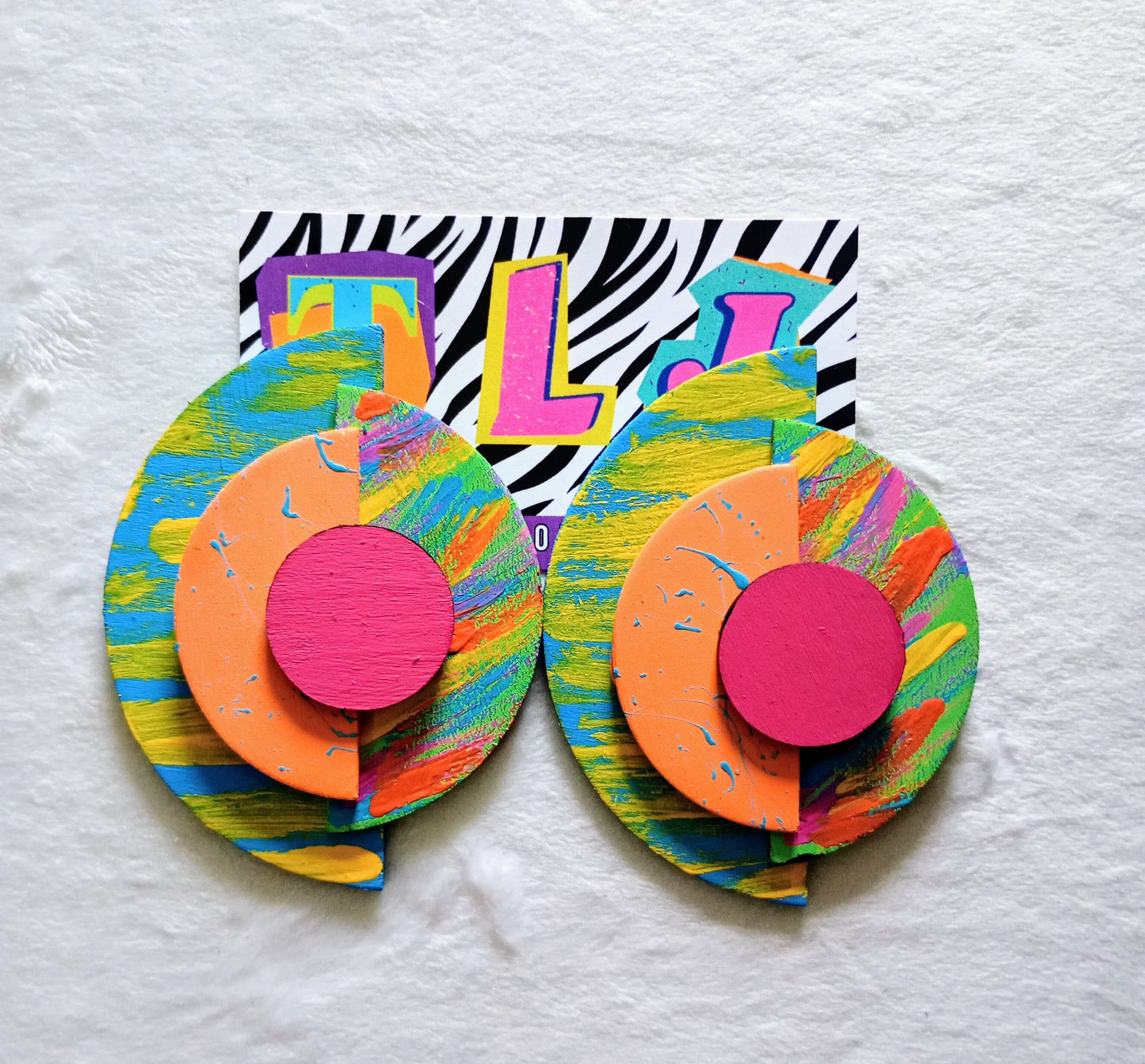 Miami In The Fall Art Deco Earrings