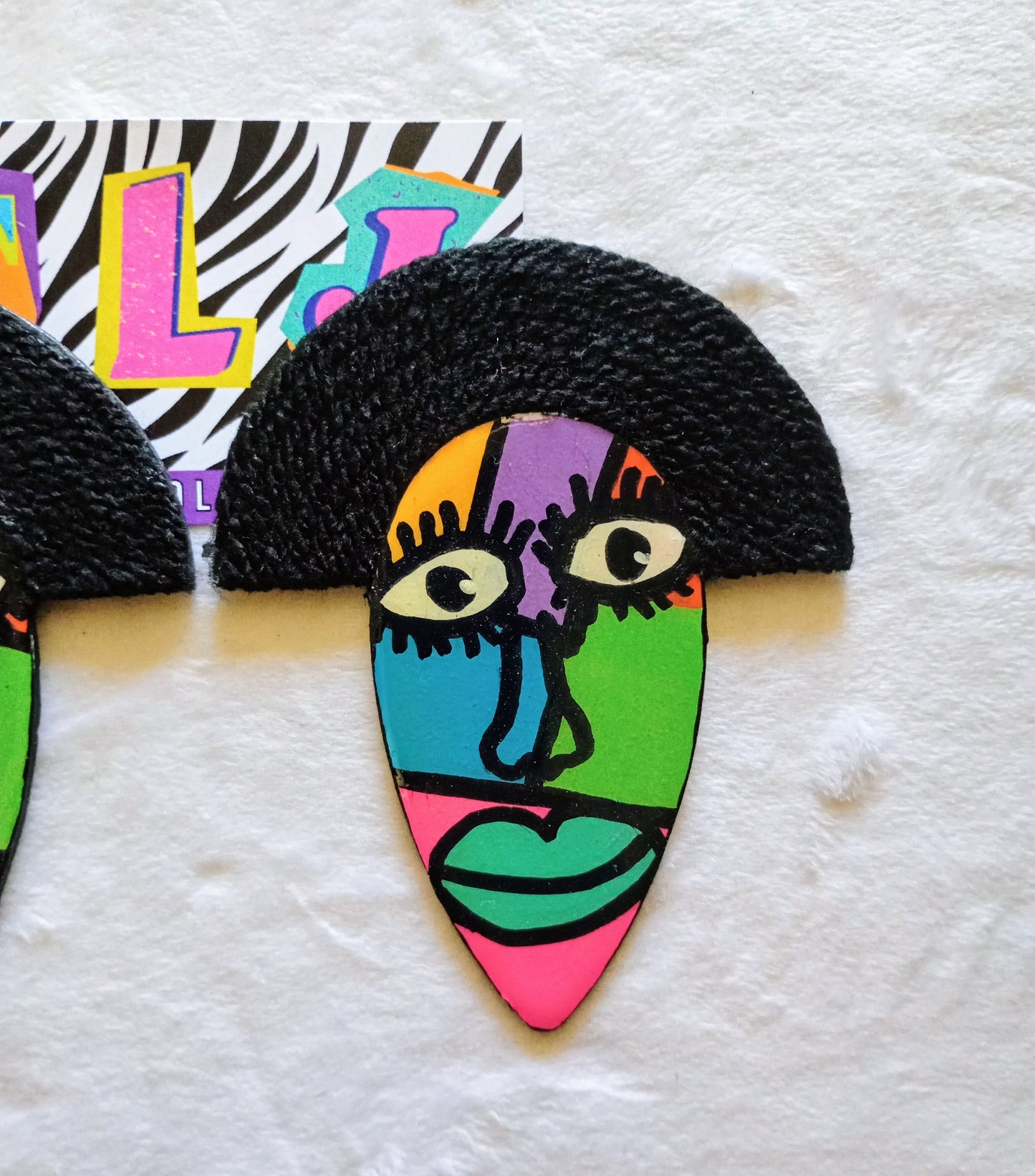 Colorblock Shecassona Statement Earrings- Gloss Finish