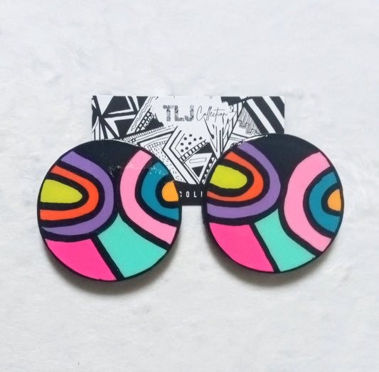 Carnival Paint Earrings| 2.25 Inches