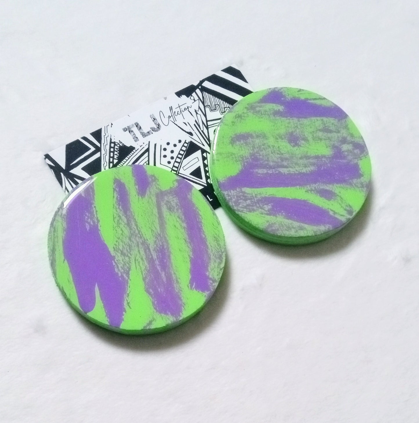 Color Block Duos (Green) Earrings| 2.25 Inches