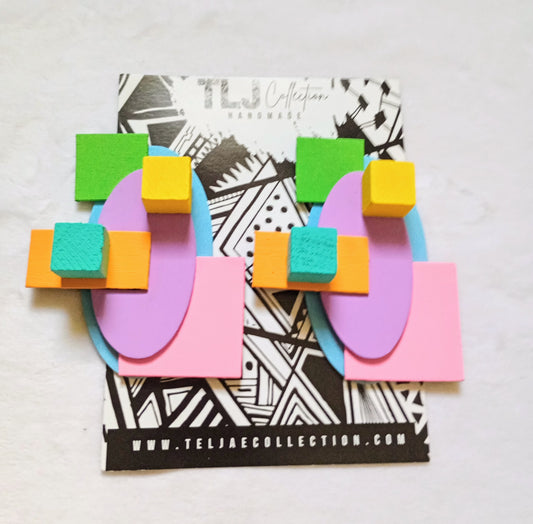 Pastels Art Deco Earrings