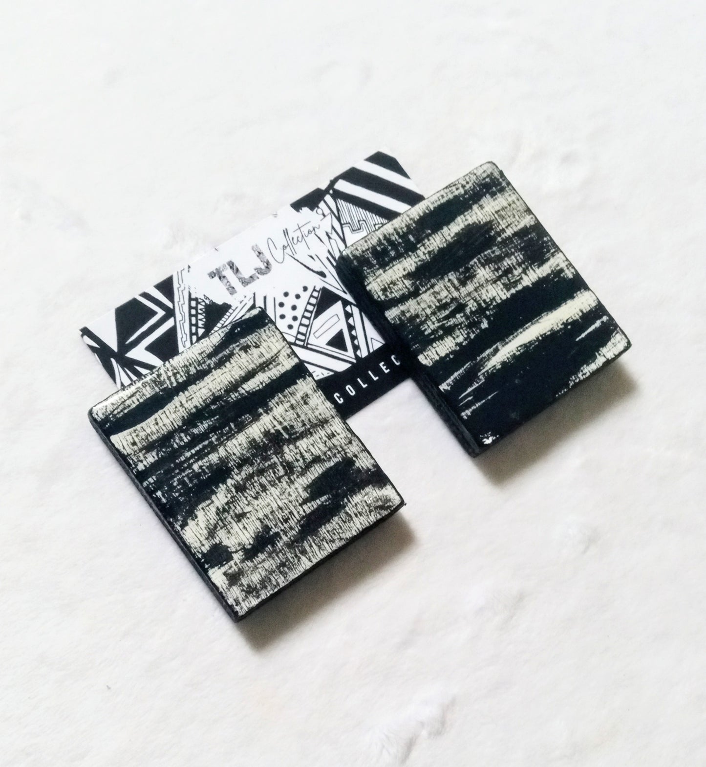 Color Block Duos (Black) Earrings| 2.25 Inches