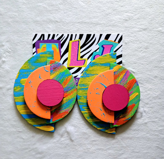 Miami In The Fall Art Deco Earrings