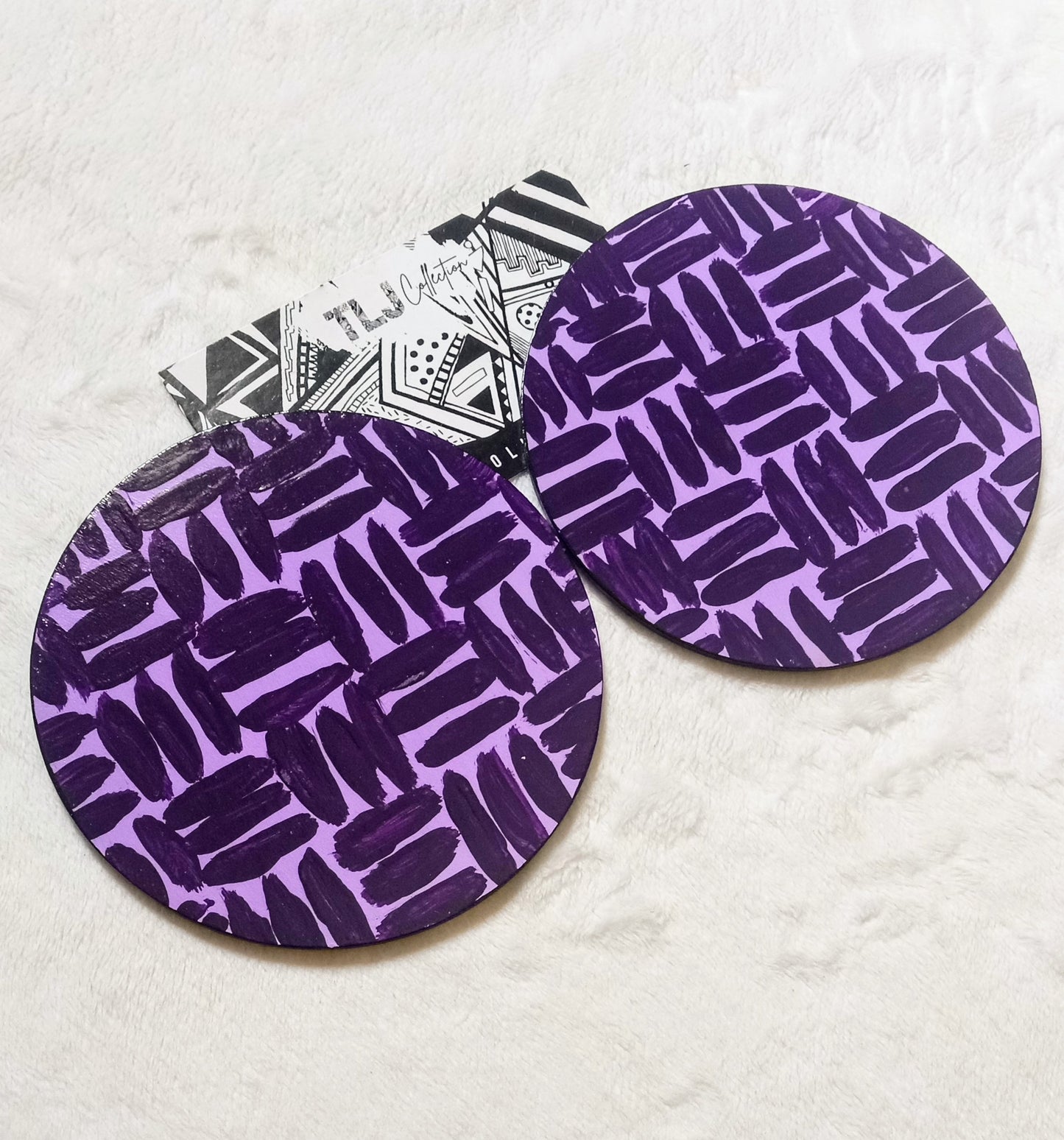 Onyx Statement Earrings- Lavender