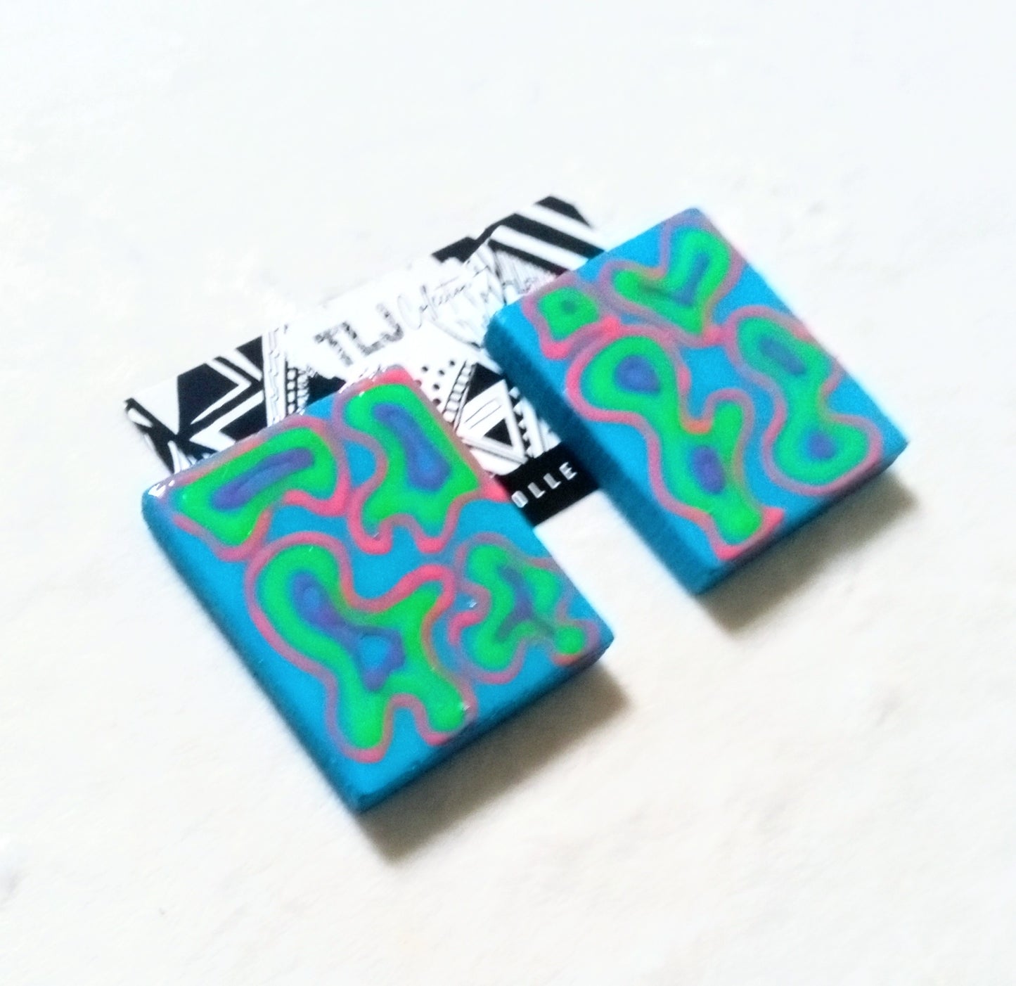 Organix Aqua Earrings| 2.25 Inches