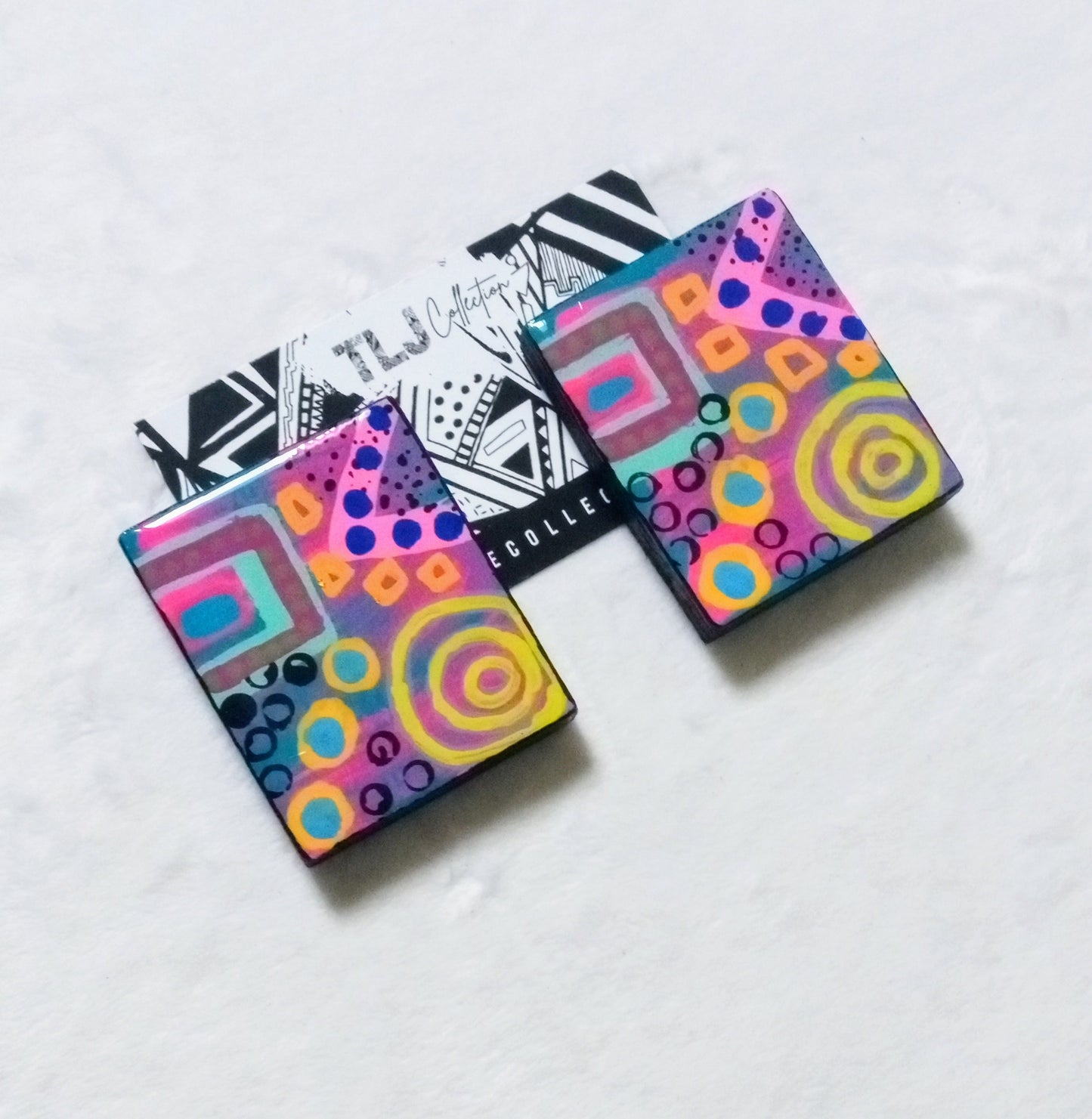 Carnival Abstract Earrings| 2.25 Inches