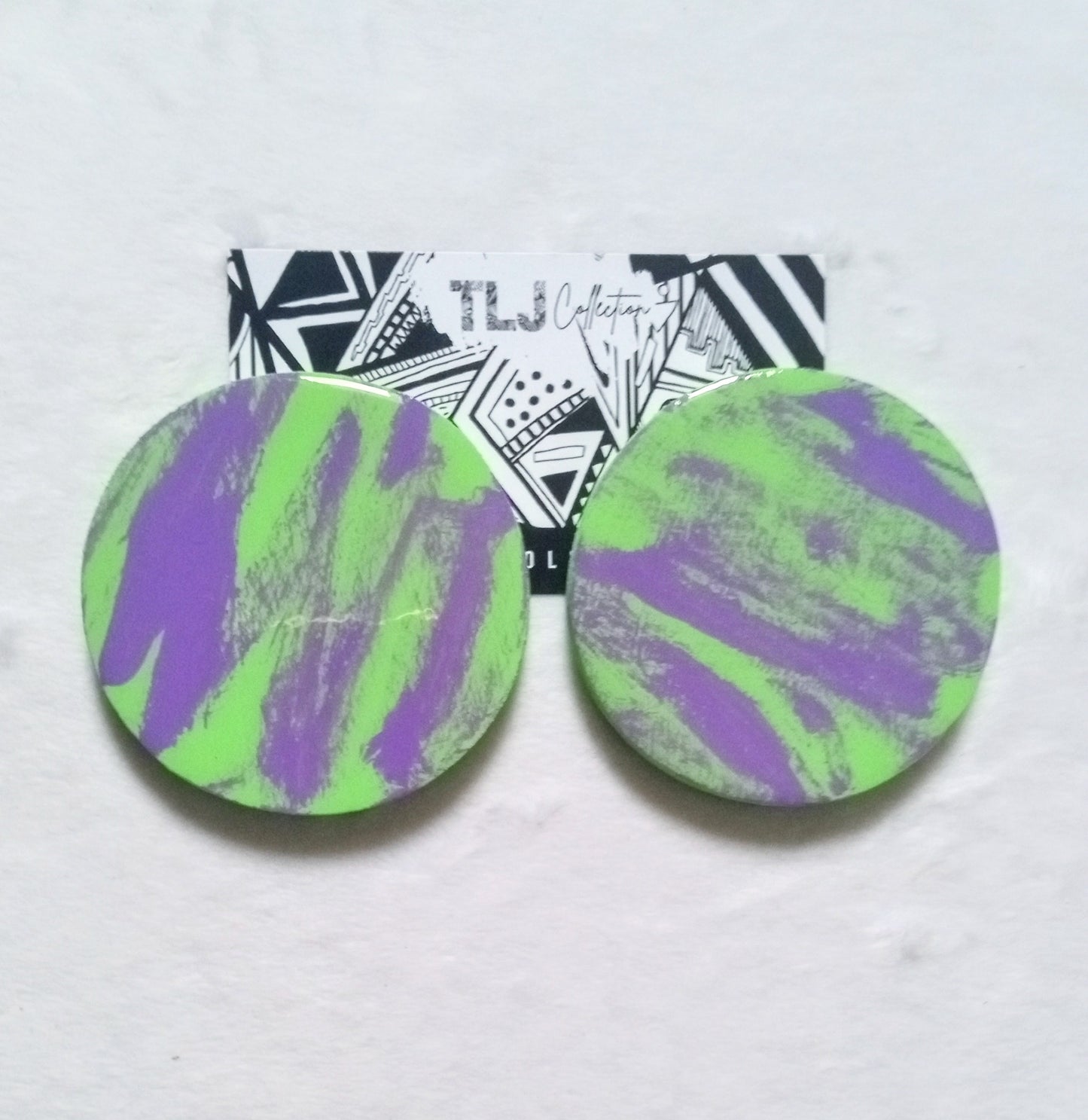 Color Block Duos (Green) Earrings| 2.25 Inches