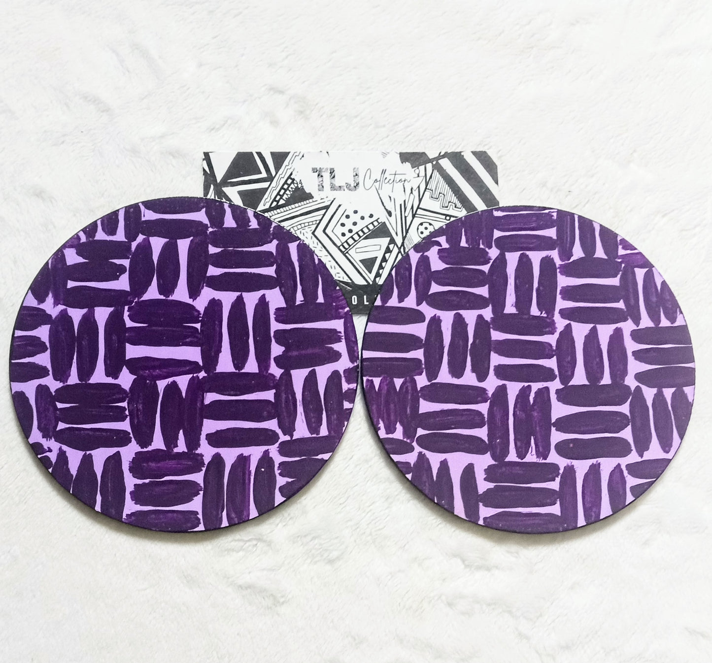 Onyx Statement Earrings- Lavender