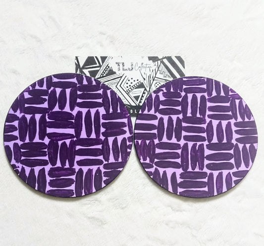 Onyx Statement Earrings- Lavender