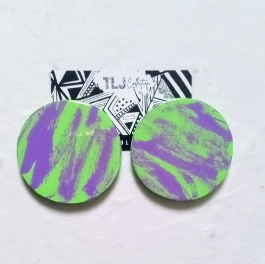 Color Block Duos (Green) Earrings| 2.25 Inches